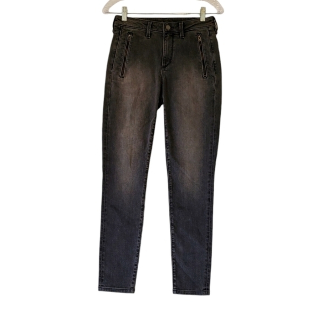 Banana Republic Dark Gray Faded Jeans Zipper Pockets Size 27inch‎ Waist Women